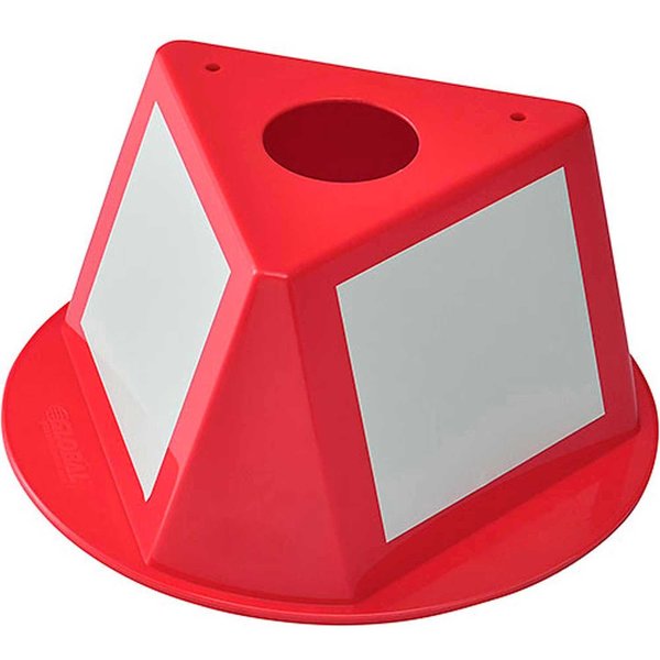 Global Industrial Inventory Control Cone W/ Dry Erase Decals, 10L x 10W x 5H, Red 412430